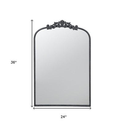 36" Black Arch Iron Framed Accent Mirror HomeRoots