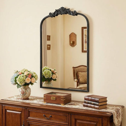36" Black Arch Iron Framed Accent Mirror HomeRoots