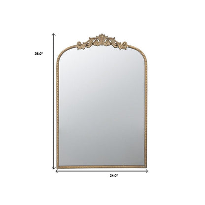 36" Gold Arch Iron Framed Accent Mirror HomeRoots