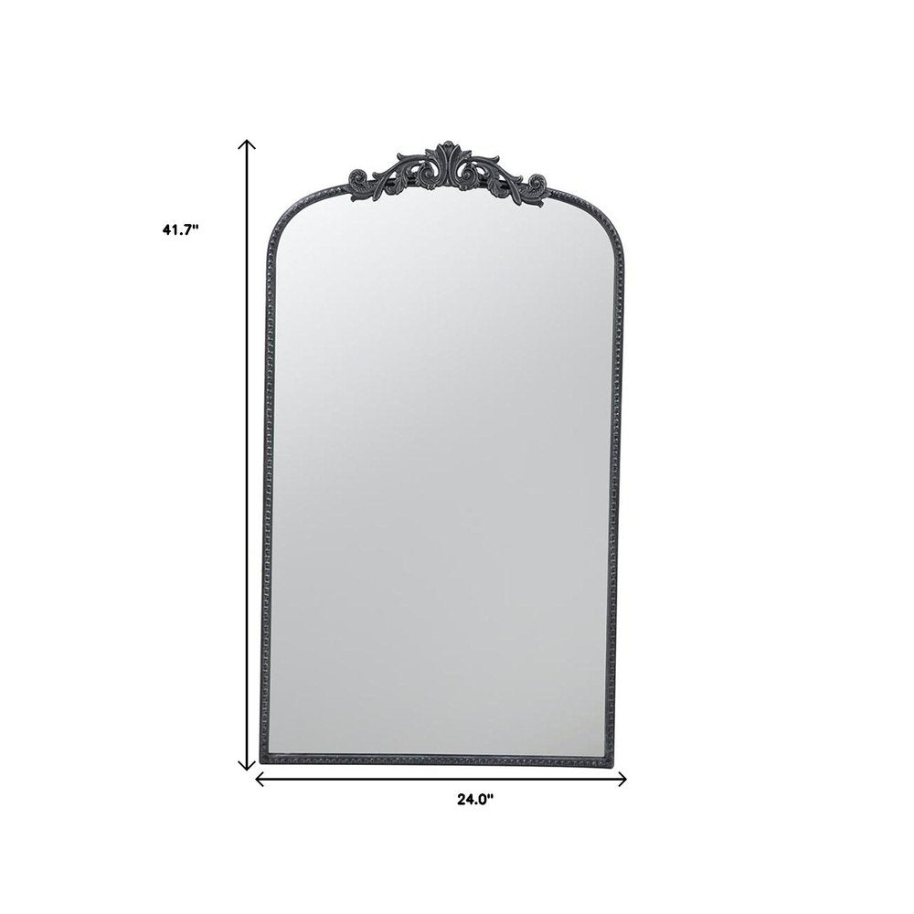 42" Black Arch Iron Framed Accent Mirror HomeRoots