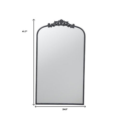42" Black Arch Iron Framed Accent Mirror HomeRoots