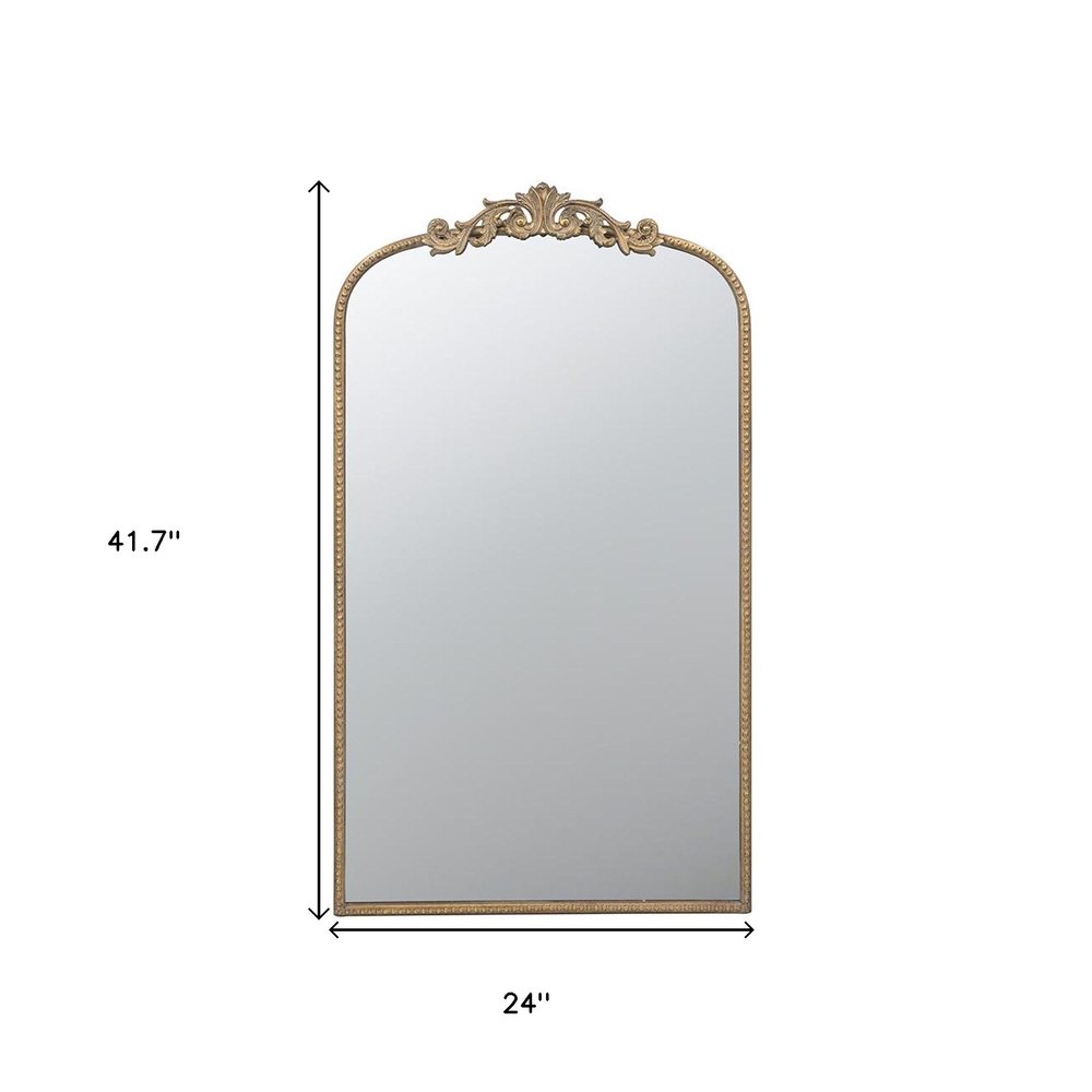 42" Gold Arch Iron Framed Accent Mirror HomeRoots