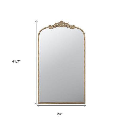 42" Gold Arch Iron Framed Accent Mirror HomeRoots