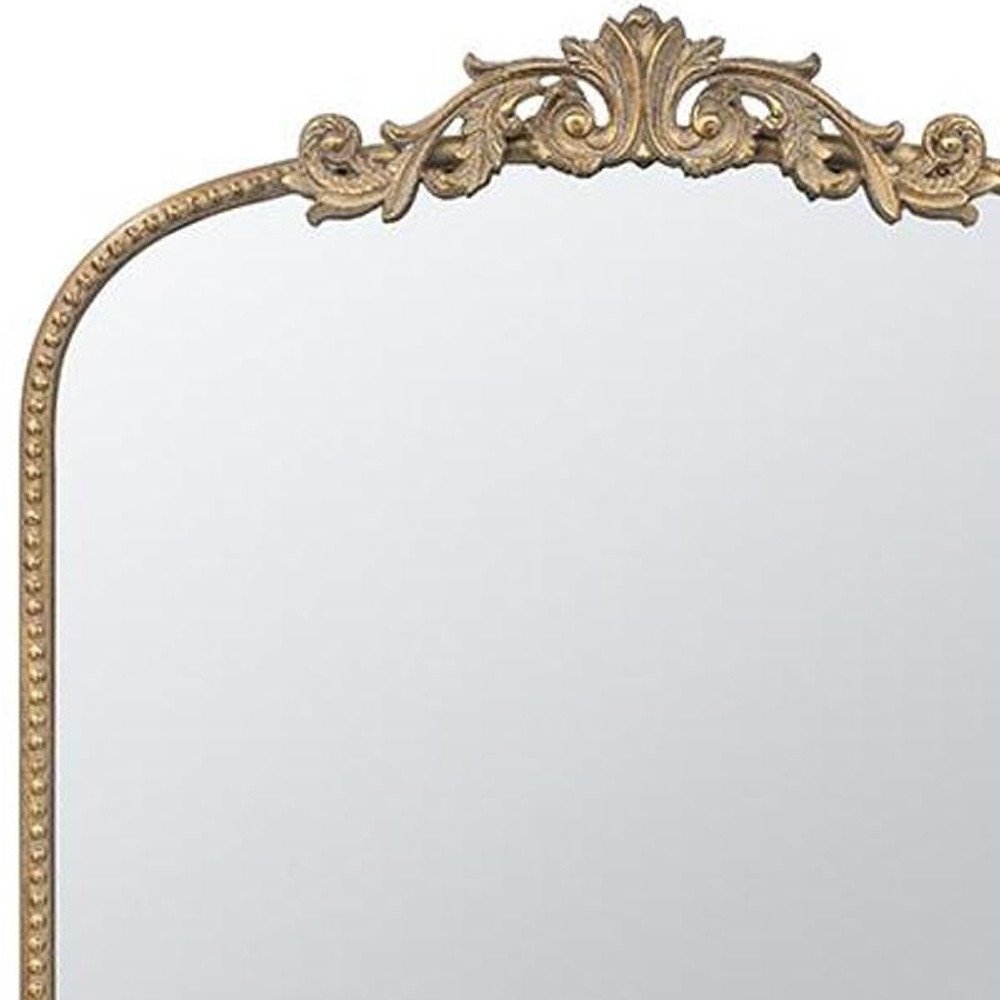 42" Gold Arch Iron Framed Accent Mirror HomeRoots