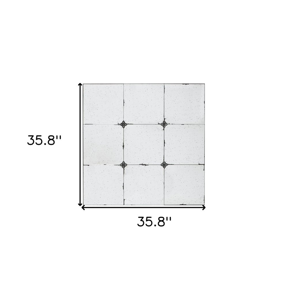 36" Black Square Iron Framed Antiqued Glass Accent Mirror HomeRoots