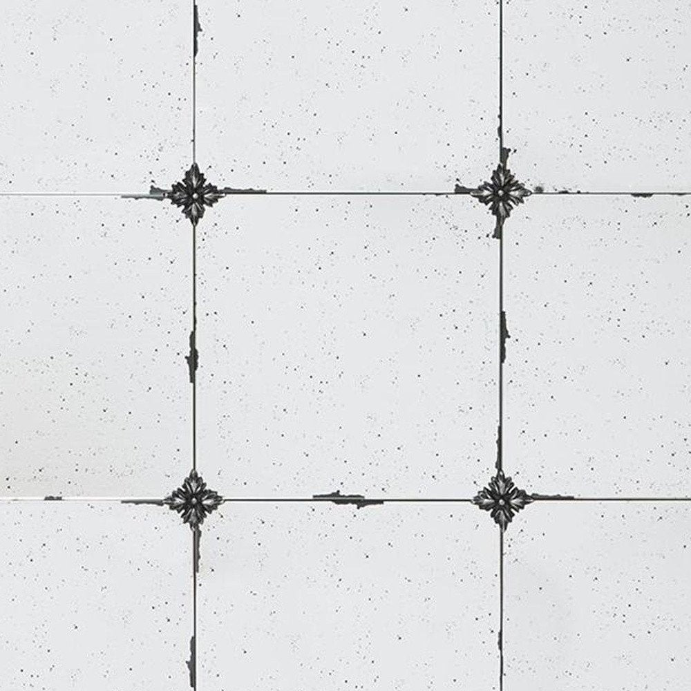 36" Black Square Iron Framed Antiqued Glass Accent Mirror HomeRoots