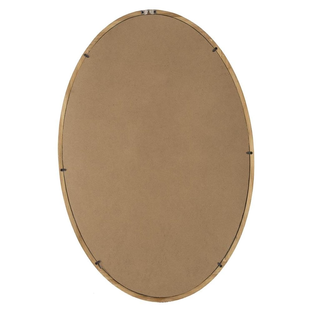 35" Brown Oval Solid Wood Framed Accent Mirror HomeRoots