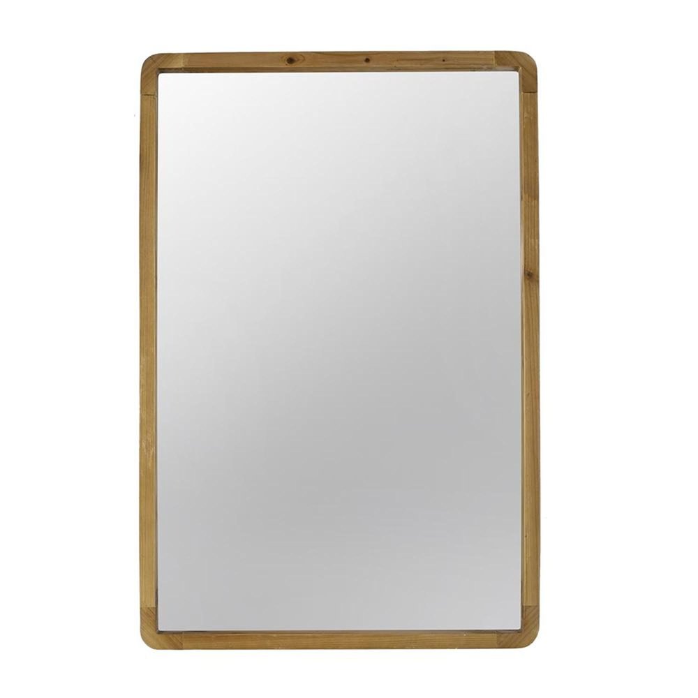 35" Brown Solid Wood Framed Accent Mirror HomeRoots