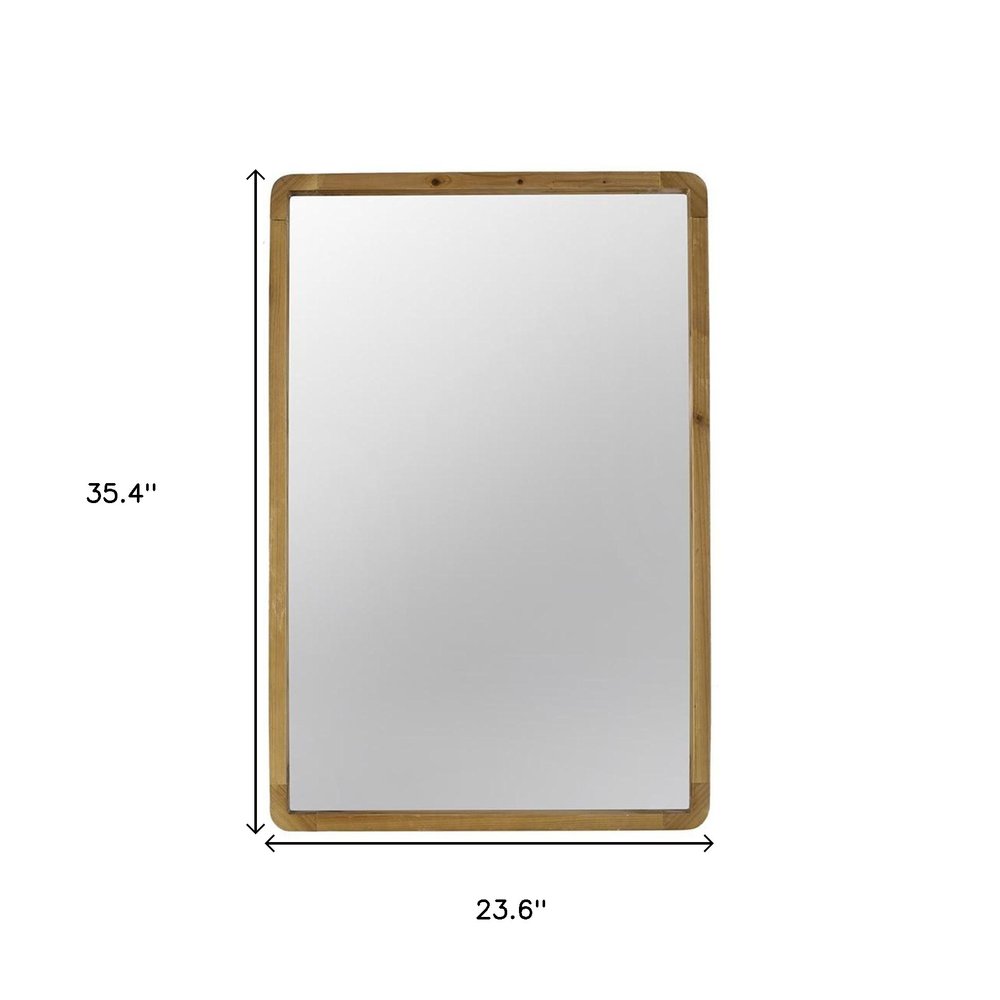 35" Brown Solid Wood Framed Accent Mirror HomeRoots