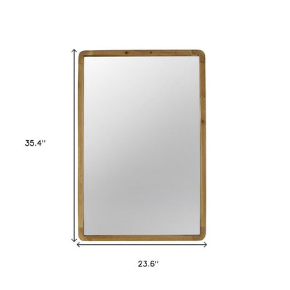 35" Brown Solid Wood Framed Accent Mirror HomeRoots