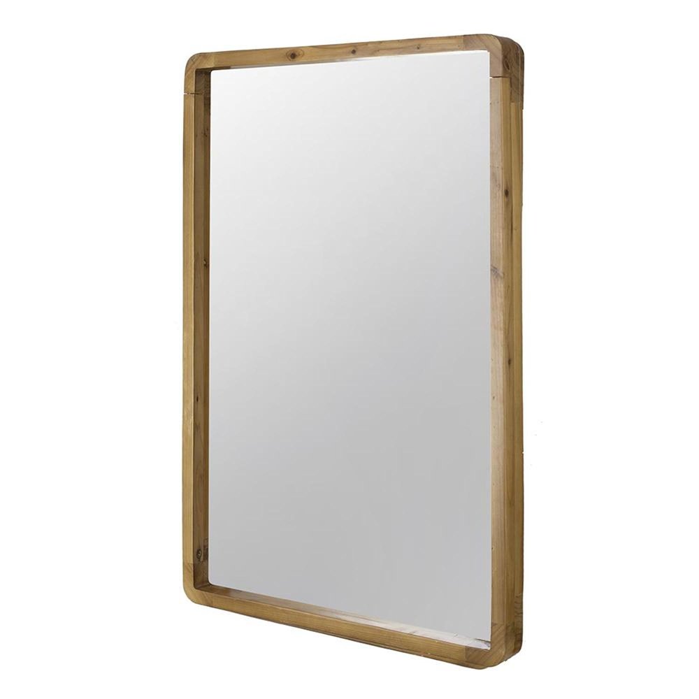35" Brown Solid Wood Framed Accent Mirror HomeRoots