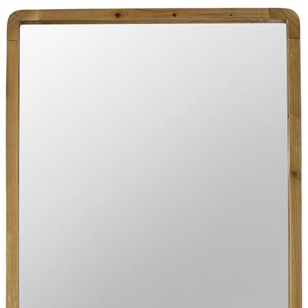 35" Brown Solid Wood Framed Accent Mirror HomeRoots