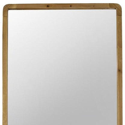 35" Brown Solid Wood Framed Accent Mirror HomeRoots