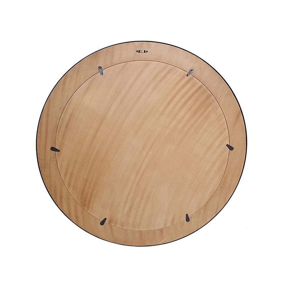 32" Brown and Black Faux Stone Round Framed Accent Mirror HomeRoots