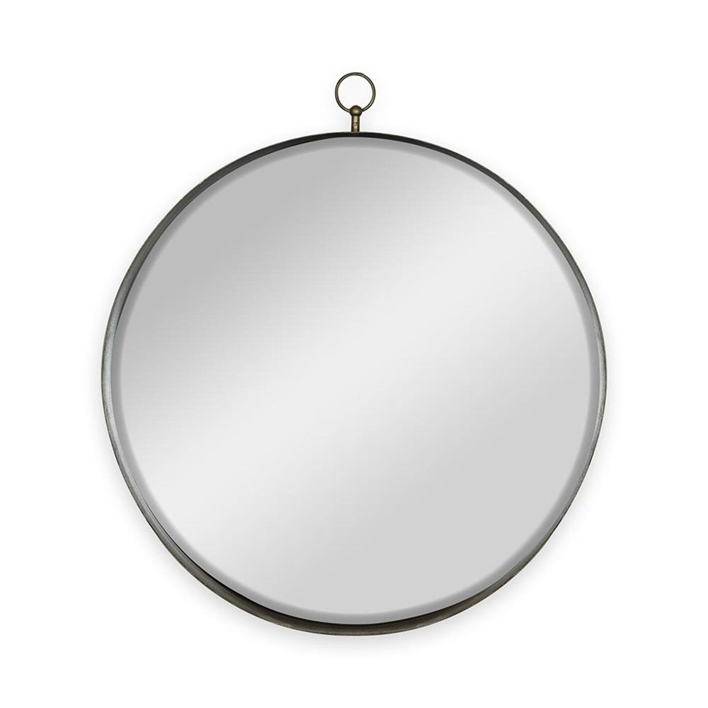 28" Gold Round Iron Framed Accent Mirror HomeRoots