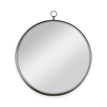 28" Gold Round Iron Framed Accent Mirror HomeRoots