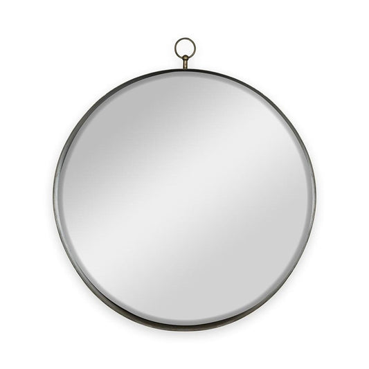 28" Gold Round Iron Framed Accent Mirror HomeRoots