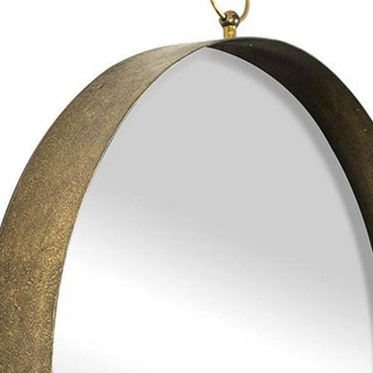 28" Gold Round Iron Framed Accent Mirror HomeRoots
