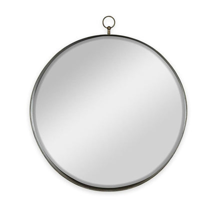 34" Gold Round Iron Framed Accent Mirror HomeRoots