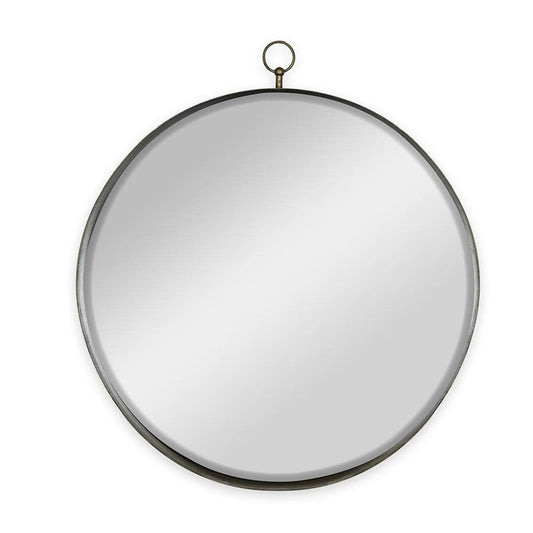 34" Gold Round Iron Framed Accent Mirror HomeRoots
