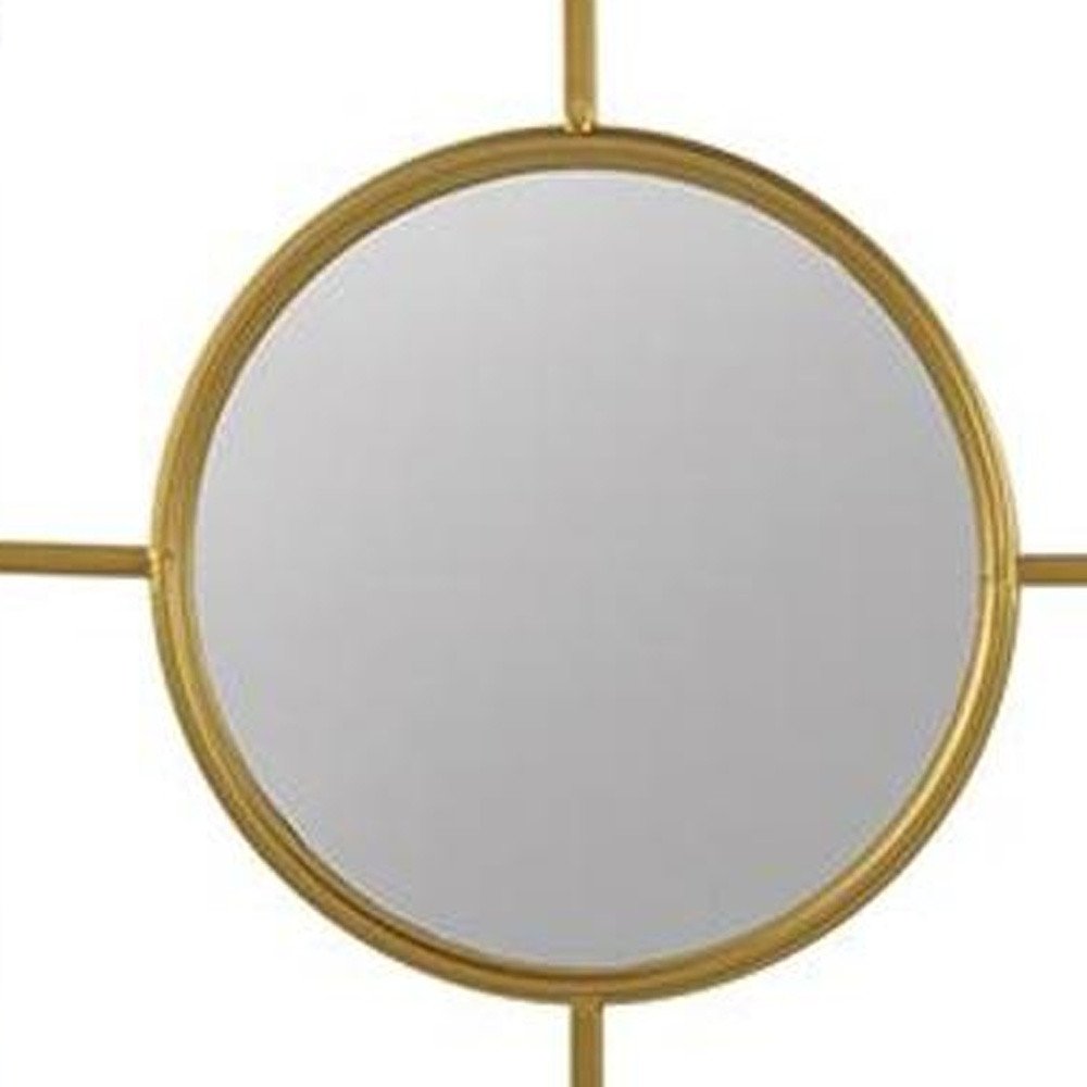 16" Gold Iron Framed Accent Mirror HomeRoots