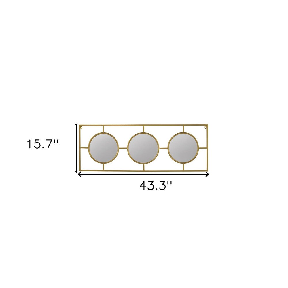 16" Gold Iron Framed Accent Mirror HomeRoots