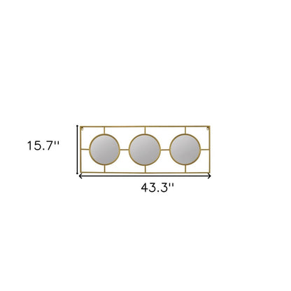 16" Gold Iron Framed Accent Mirror HomeRoots