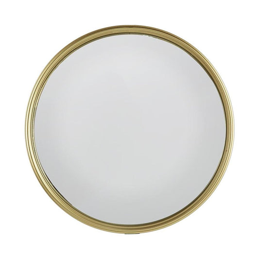 15" Gold Round Iron Textured Framed Accent Mirror HomeRoots