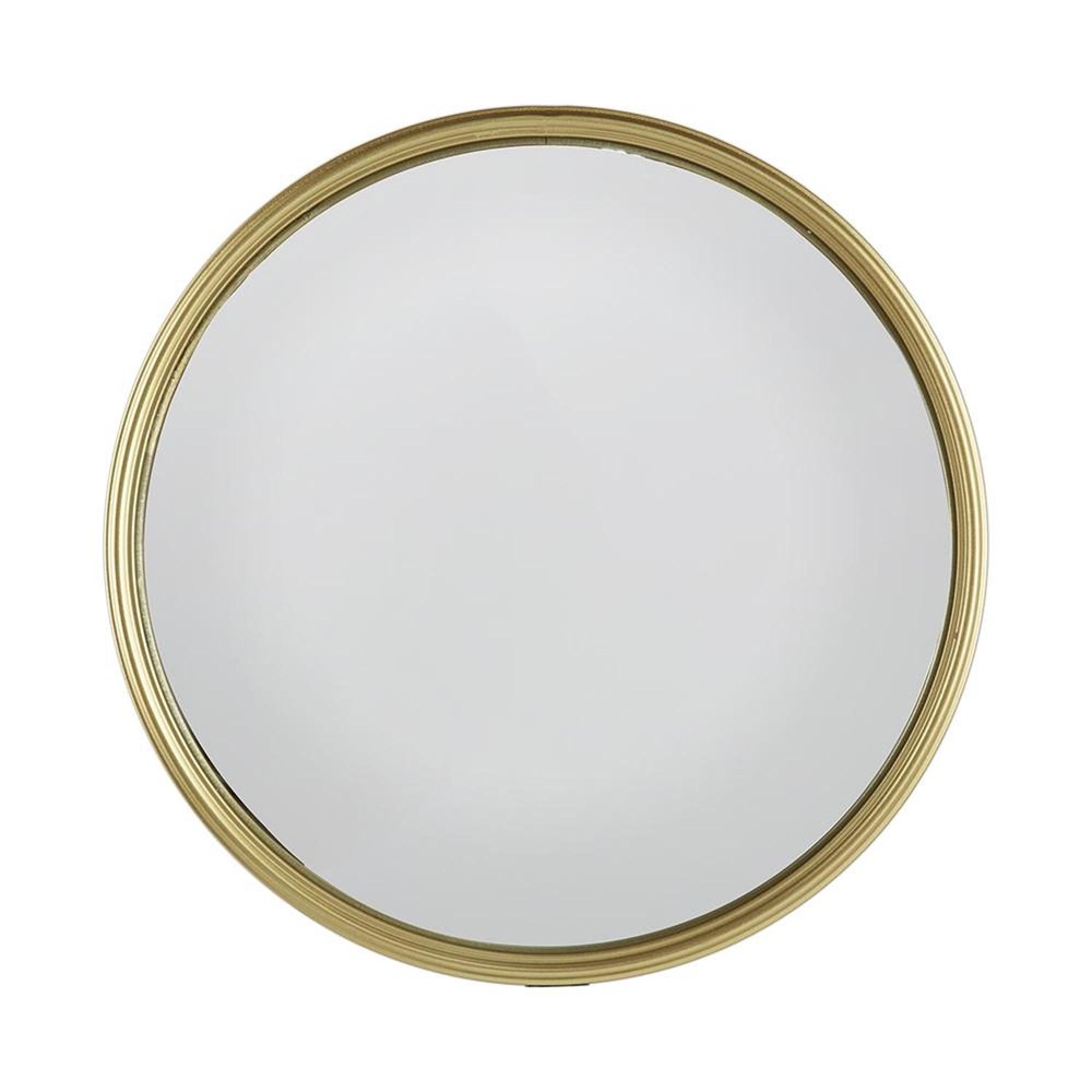 15" Gold Round Iron Textured Framed Accent Mirror HomeRoots