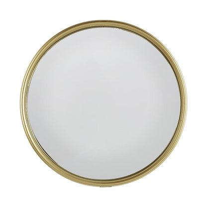15" Gold Round Iron Textured Framed Accent Mirror HomeRoots