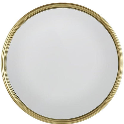 15" Gold Round Iron Textured Framed Accent Mirror HomeRoots