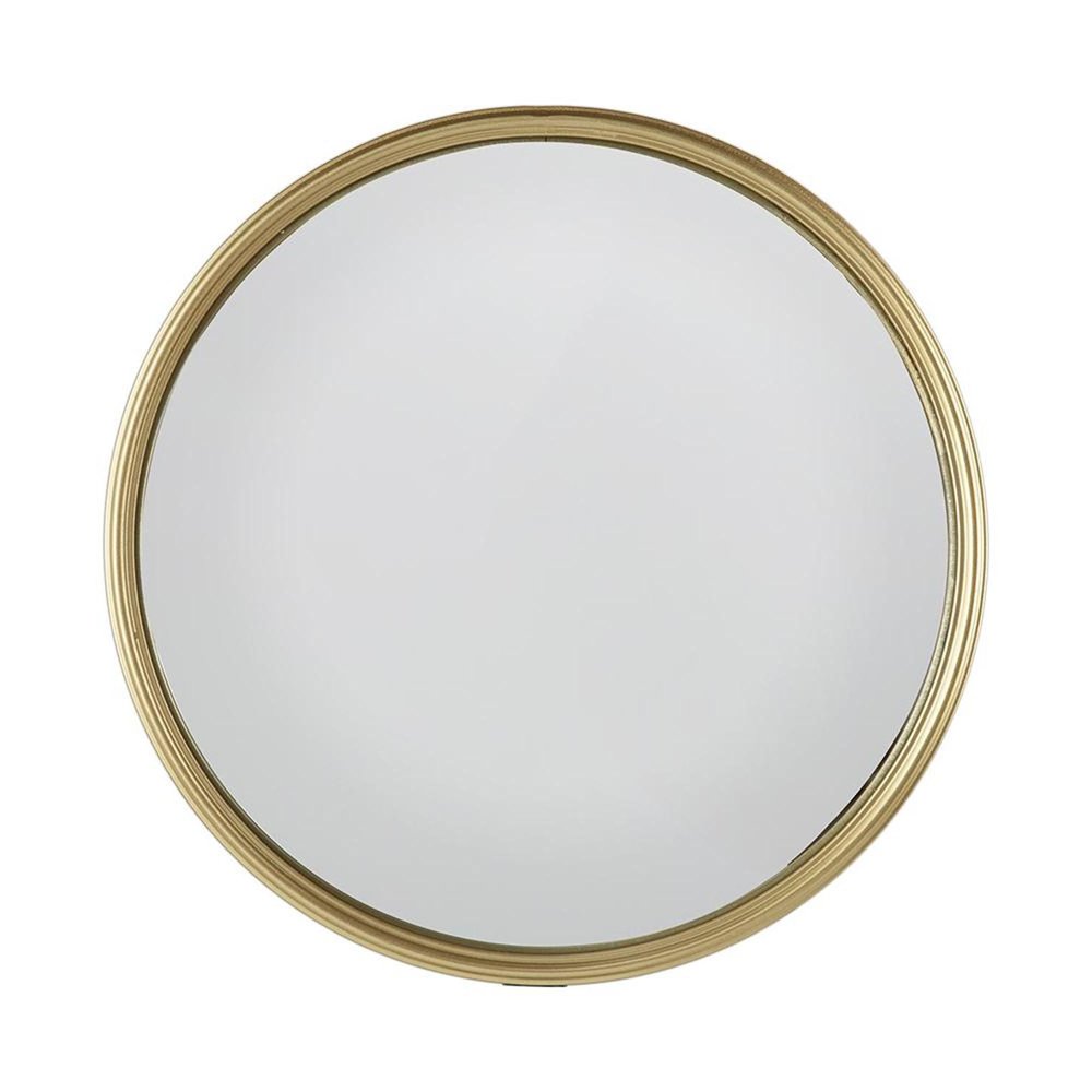 10" Gold Round Iron Textured Framed Accent Mirror HomeRoots
