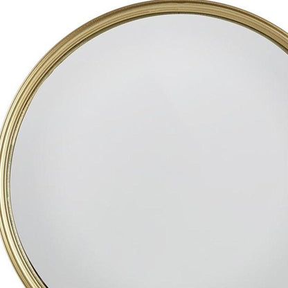 10" Gold Round Iron Textured Framed Accent Mirror HomeRoots
