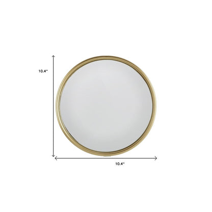 10" Gold Round Iron Textured Framed Accent Mirror HomeRoots