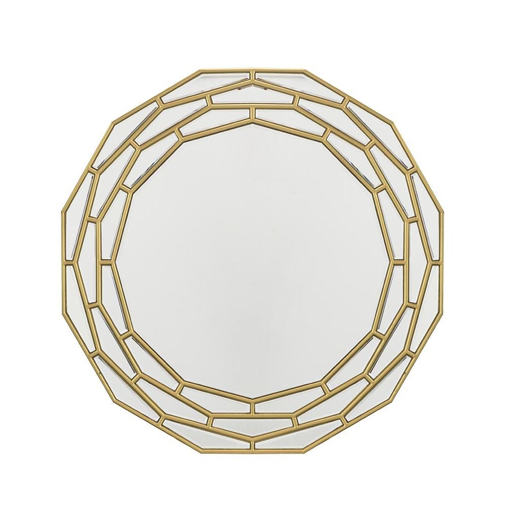 35" Gold Round Framed Accent Mirror HomeRoots