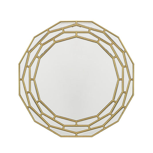 35" Gold Round Framed Accent Mirror HomeRoots