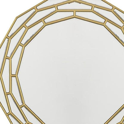 35" Gold Round Framed Accent Mirror HomeRoots