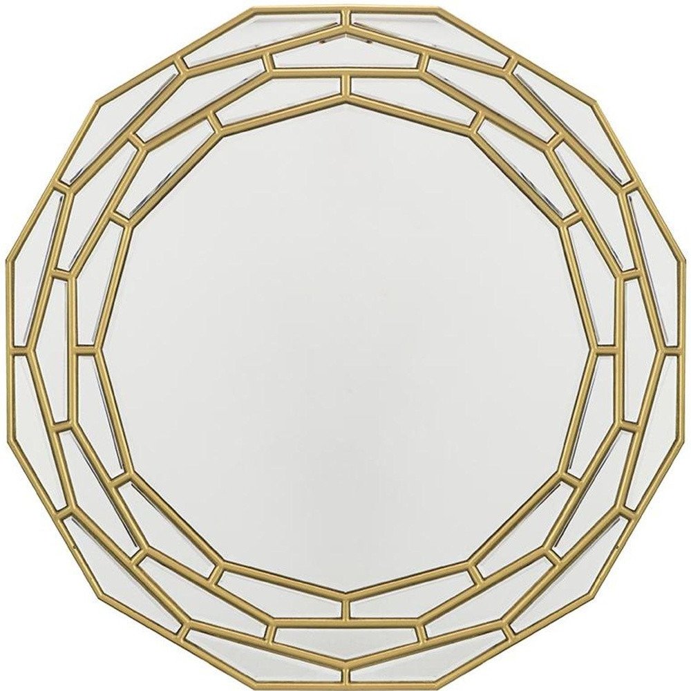 35" Gold Round Framed Accent Mirror HomeRoots