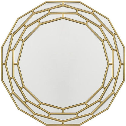 35" Gold Round Framed Accent Mirror HomeRoots