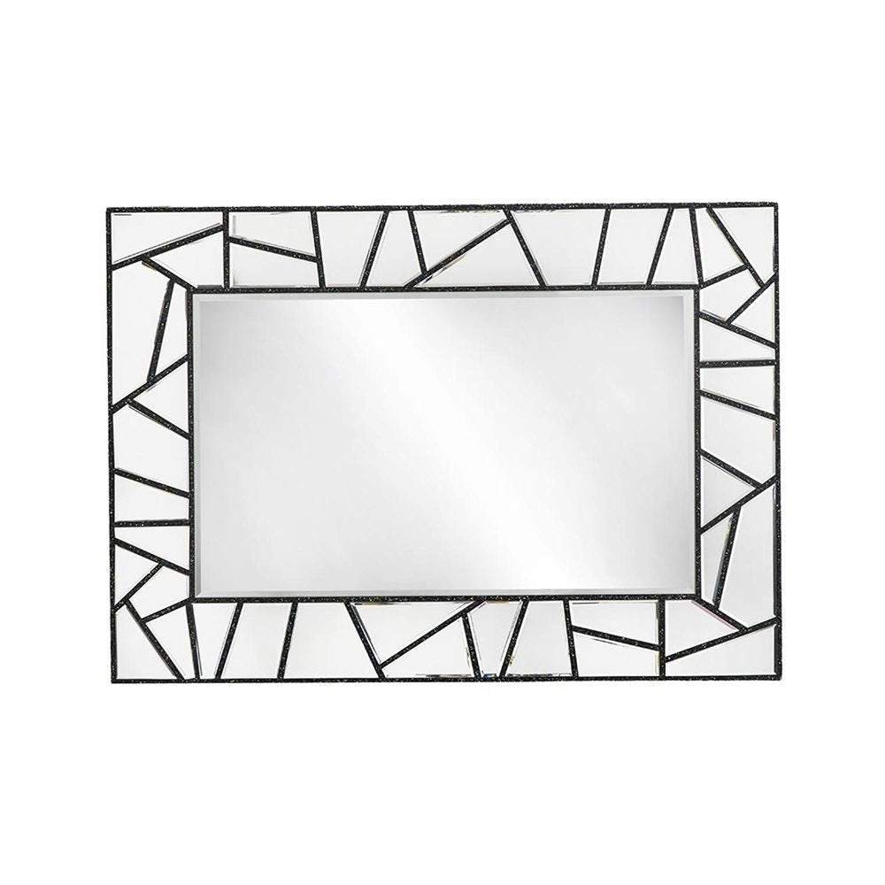 28" Black Metal And Glass Mosaic Framed Accent Mirror HomeRoots