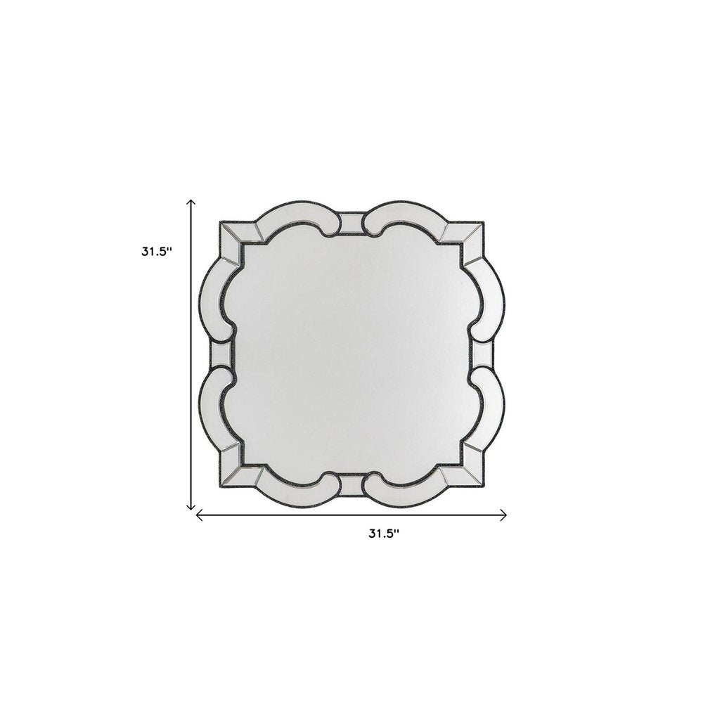32" Clear Scalloped Glass Framed Accent Mirror HomeRoots