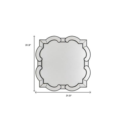 32" Clear Scalloped Glass Framed Accent Mirror HomeRoots