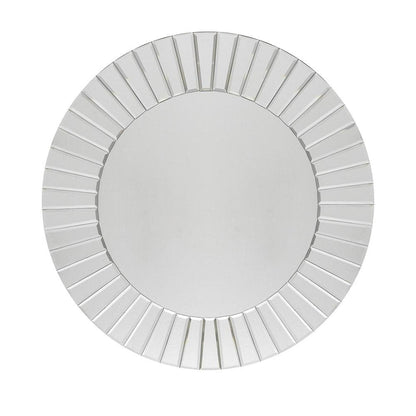 24" Clear Round Beveled Glass Framed Accent Mirror HomeRoots