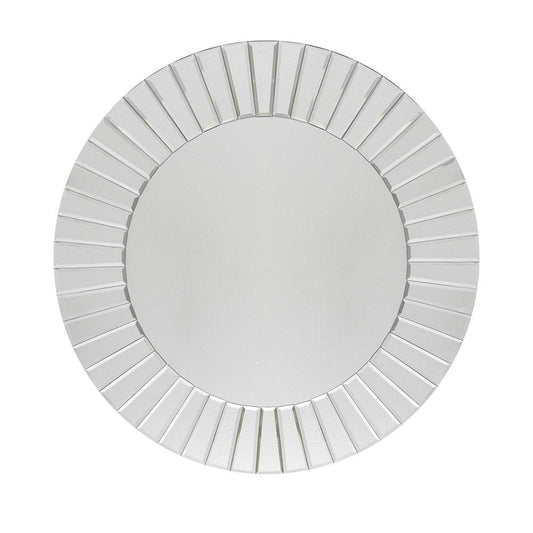 24" Clear Round Beveled Glass Framed Accent Mirror HomeRoots