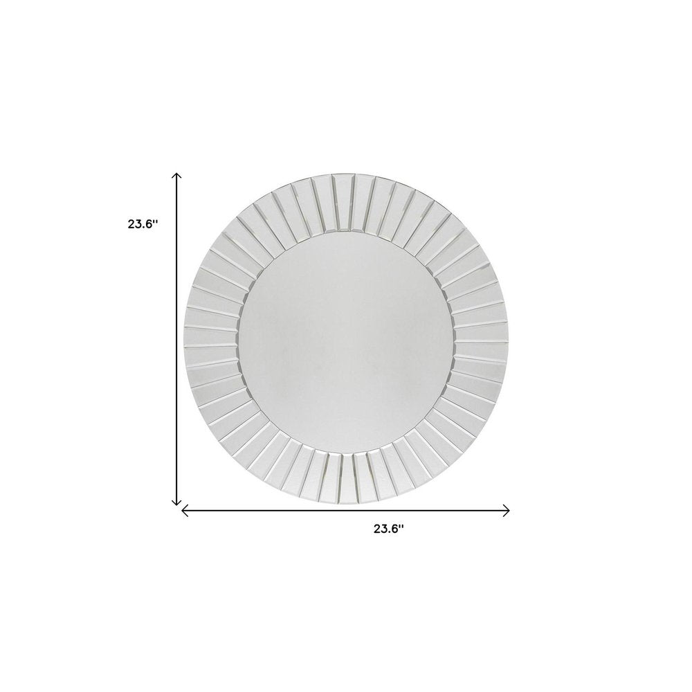 24" Clear Round Beveled Glass Framed Accent Mirror HomeRoots