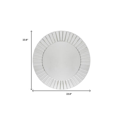 24" Clear Round Beveled Glass Framed Accent Mirror HomeRoots