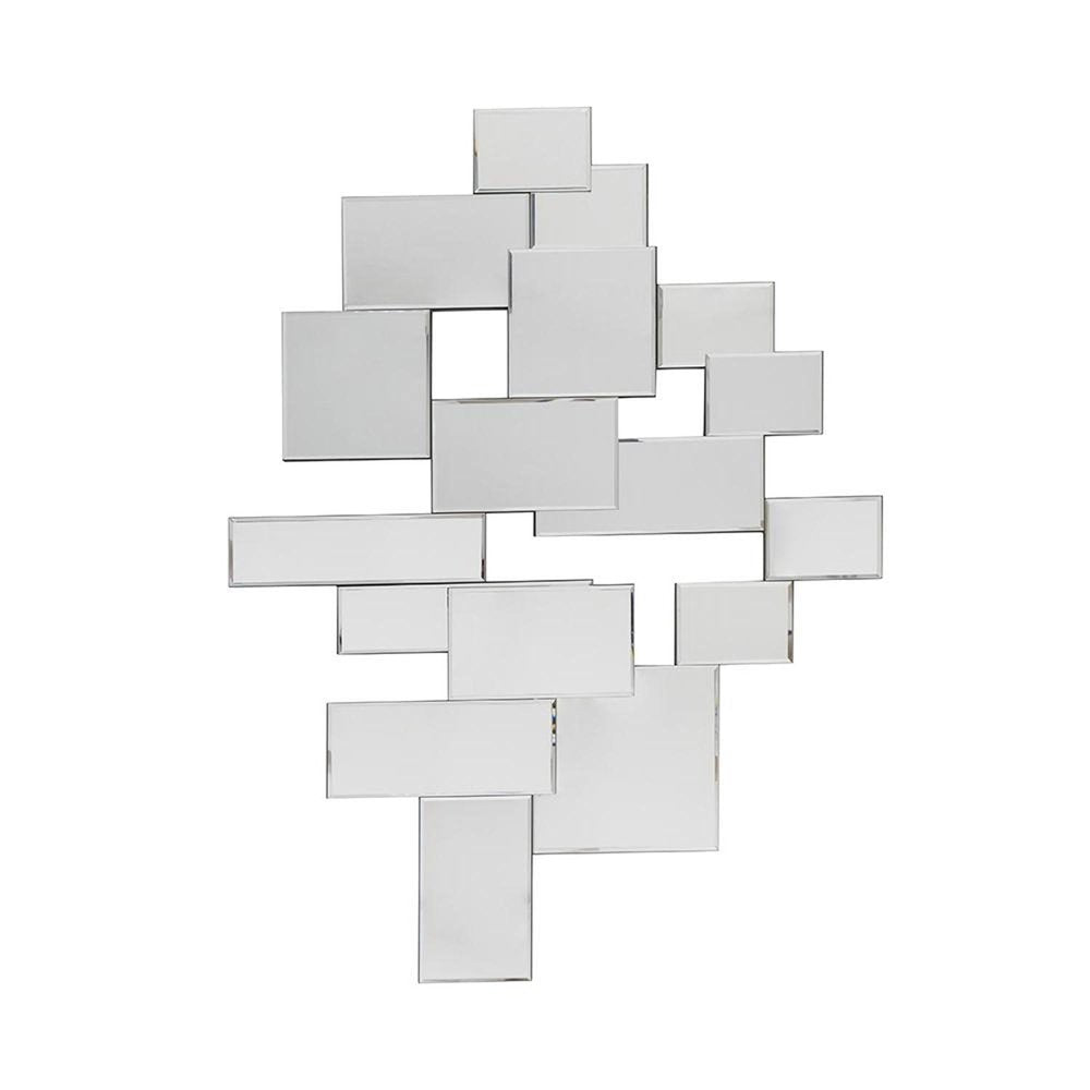 30" Clear Abstract Glass Contemporary Panels Unframed Accent Mirror HomeRoots