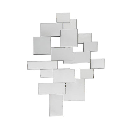 30" Clear Abstract Glass Contemporary Panels Unframed Accent Mirror HomeRoots