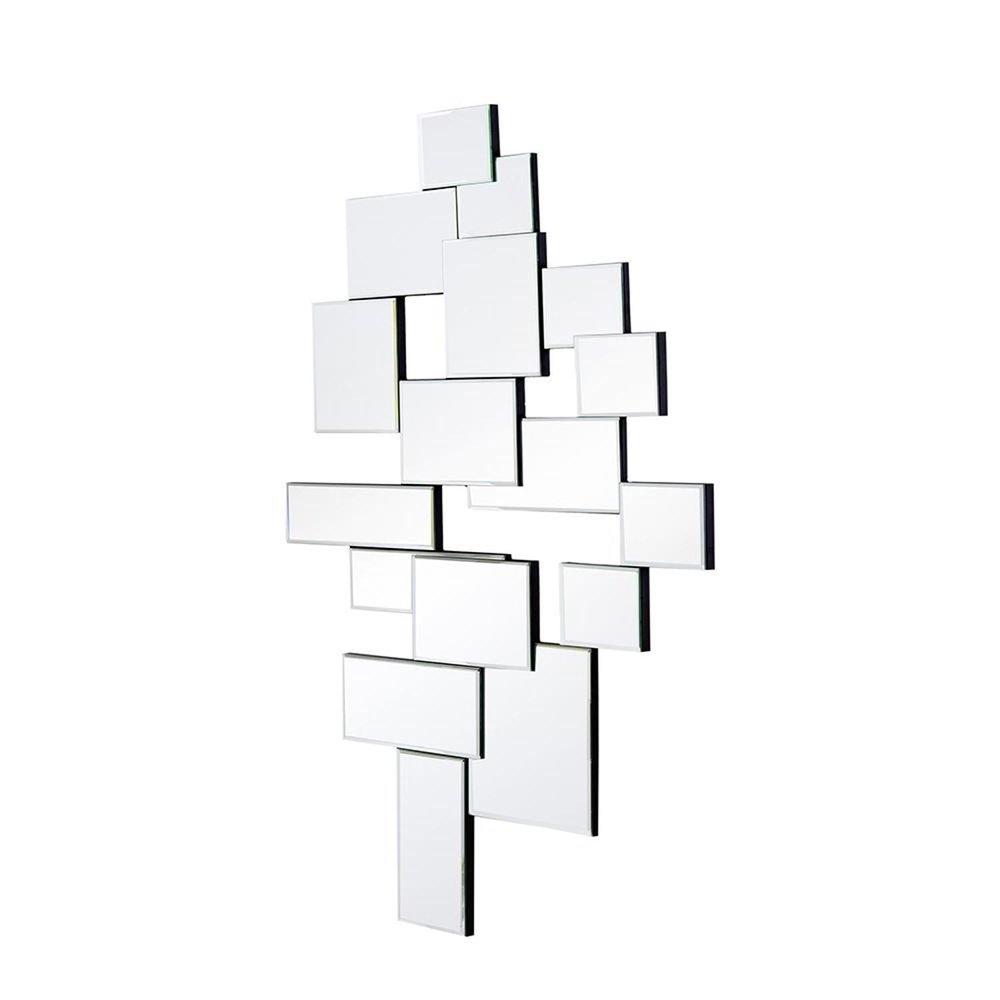 30" Clear Abstract Glass Contemporary Panels Unframed Accent Mirror HomeRoots