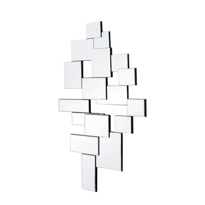 30" Clear Abstract Glass Contemporary Panels Unframed Accent Mirror HomeRoots